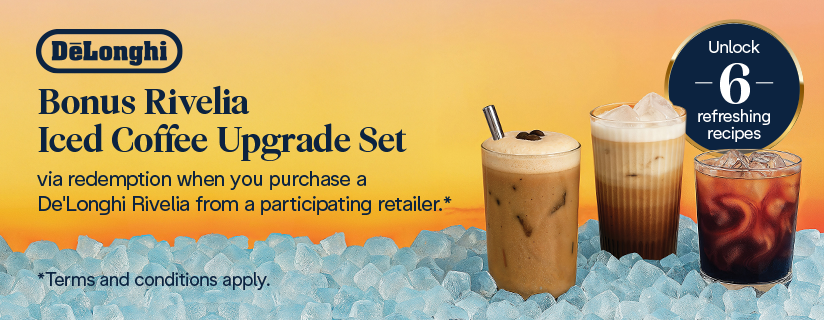 Bonus Iced Coffee Set With Selected Delonghi Rivelia Coffee Machines